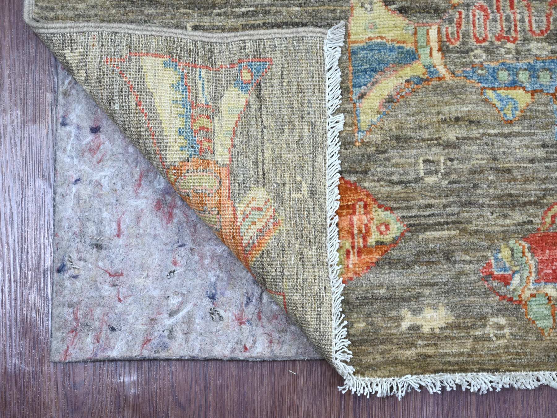 Peshawar Modern / Contemporary hand-knotted wool runner in Gray, 2'6" x 9'7" — SKU O021767 (view 2)
