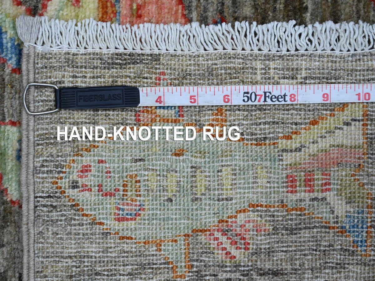 Peshawar Modern / Contemporary hand-knotted wool runner in Gray, 2'6" x 9'7" — SKU O021767 (view 6)