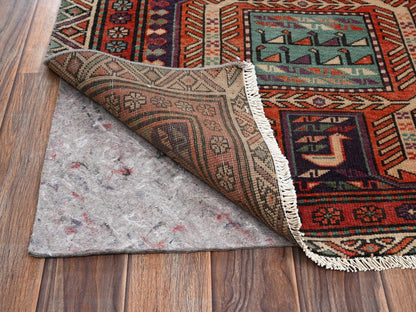 Vintage hand-knotted wool runner in Purple & Ivory, 2'10" x 9'9" — SKU O02176 (view 3)