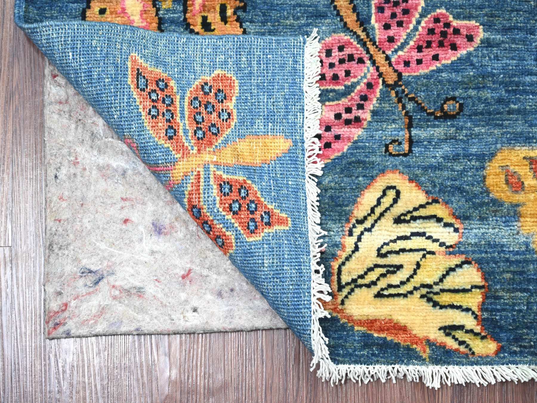 Blue 2'8" x 5'8" Modern and Contemporary Hand knotted Wool Rug - Sku: O021770