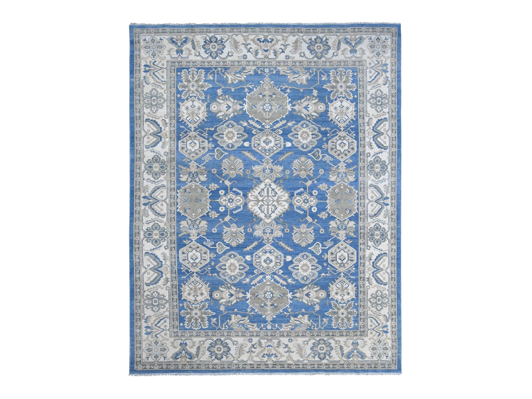 Blue 8'11" x 11'6" Kazak Hand knotted Wool Rug - Sku: O021775