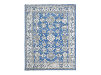 Blue 8'11" x 11'6" Kazak Hand knotted Wool Rug - Sku: O021775