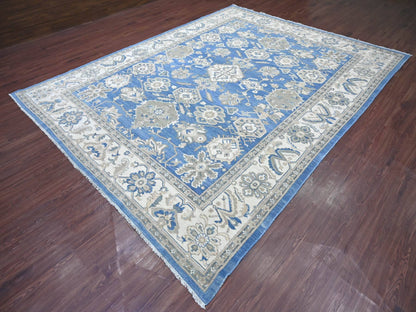 Blue 8'11" x 11'6" Kazak Hand knotted Wool Rug - Sku: O021775