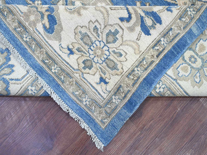 Blue 8'11" x 11'6" Kazak Hand knotted Wool Rug - Sku: O021775