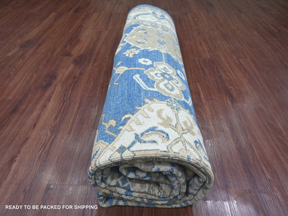 Blue 8'11" x 11'6" Kazak Hand knotted Wool Rug - Sku: O021775