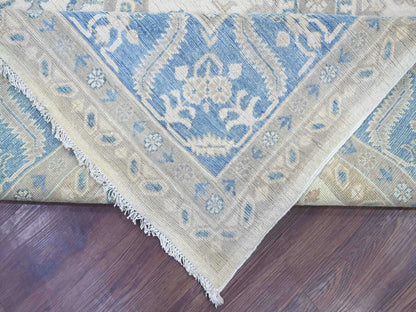 Kazak Kazak hand-knotted wool rug in Ivory & Blue, 8'8" x 11'2" — SKU O021776 (view 6)