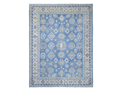 Blue 8'11" x 11'8" Kazak Hand knotted Wool Rug - Sku: O021777