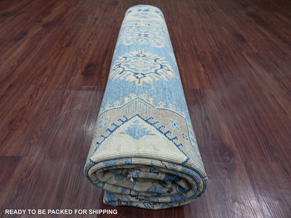 Blue 8'11" x 11'8" Kazak Hand knotted Wool Rug - Sku: O021777
