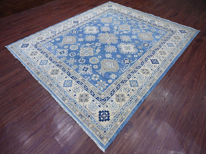 Blue 8'2" x 9'7" Kazak Hand knotted Wool Rug - Sku: O021778
