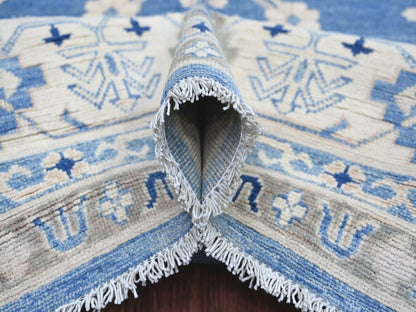 Blue 8'2" x 9'7" Kazak Hand knotted Wool Rug - Sku: O021778