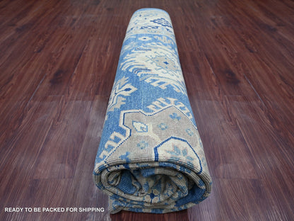 Blue 8'2" x 9'7" Kazak Hand knotted Wool Rug - Sku: O021778
