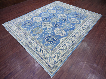 Blue 8'0" x 9'8" Kazak Hand knotted Wool Rug - Sku: O021780