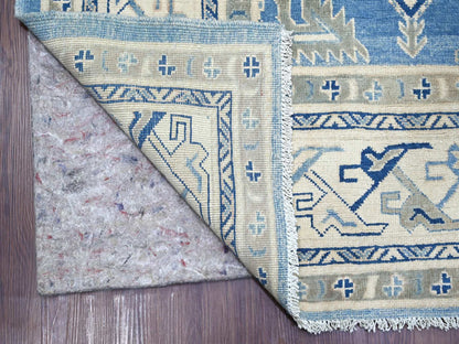 Blue 8'0" x 9'8" Kazak Hand knotted Wool Rug - Sku: O021780
