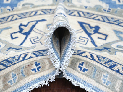 Blue 8'0" x 9'8" Kazak Hand knotted Wool Rug - Sku: O021780