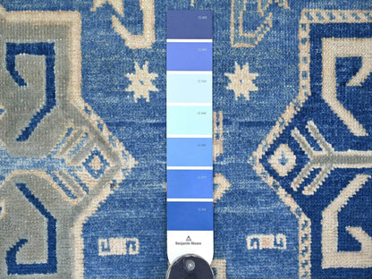 Blue 8'0" x 9'8" Kazak Hand knotted Wool Rug - Sku: O021780