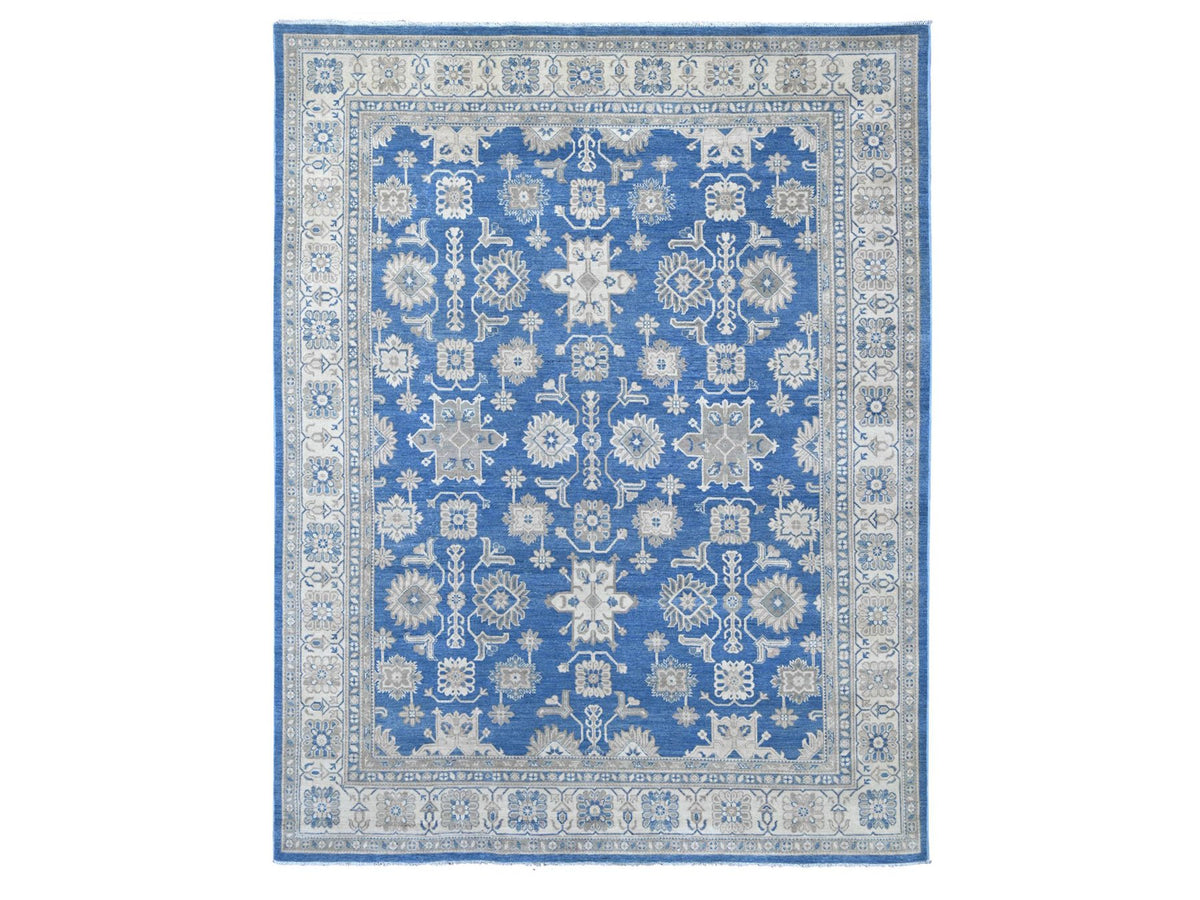 Kazak Kazak hand-knotted wool rug in Blue, 8'9" x 11'3", SKU O021782