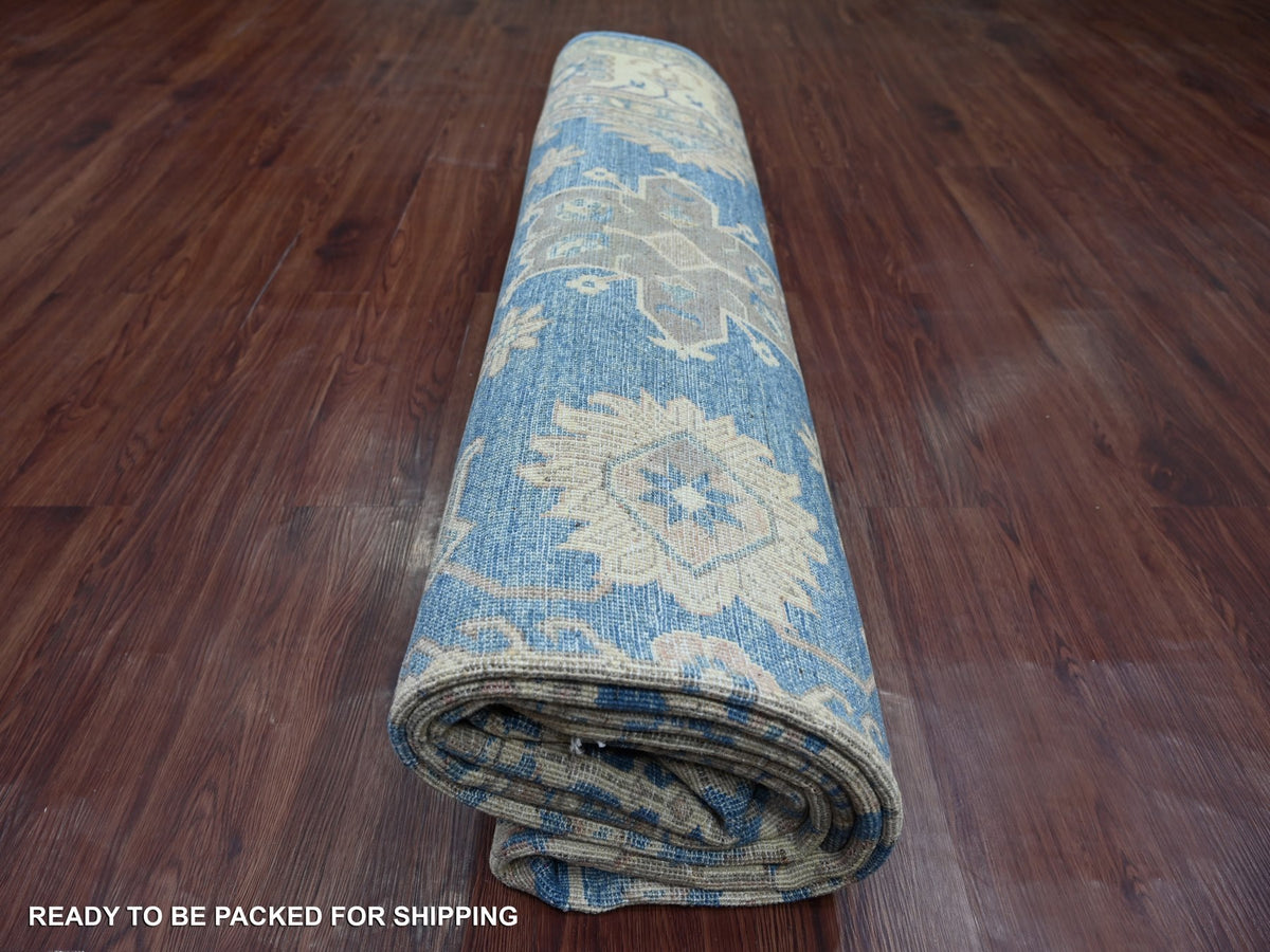 Kazak Kazak hand-knotted wool rug in Blue, 8'9" x 11'3", SKU O021782 (view 9)
