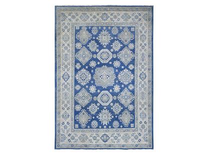Blue 5'10" x 8'5" Kazak Hand knotted Wool Rug - Sku: O021783