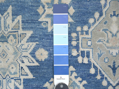 Blue 5'10" x 8'5" Kazak Hand knotted Wool Rug - Sku: O021783
