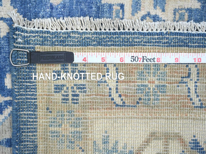 Kazak Kazak hand-knotted wool rug in Blue & Ivory, 5'10" x 8'5" — SKU O021783 (view 6)