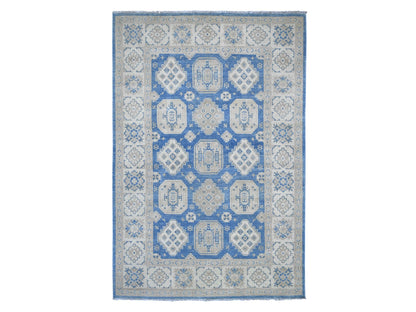 Blue 5'11" x 8'10" Kazak Hand knotted Wool Rug - Sku: O021784