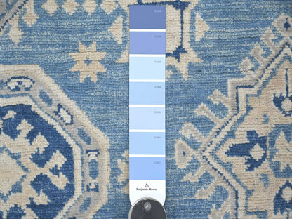 Blue 6'0" x 8'5" Kazak Hand knotted Wool Rug - Sku: O021786