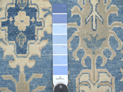 Kazak Kazak hand-knotted wool rug in Blue & Ivory, 5'8" x 8'11" — SKU O021787 (view 3)