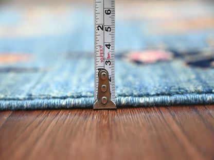 Blue 2'8" x 7'10" Modern and Contemporary Hand knotted Wool Rug - Sku: O021789