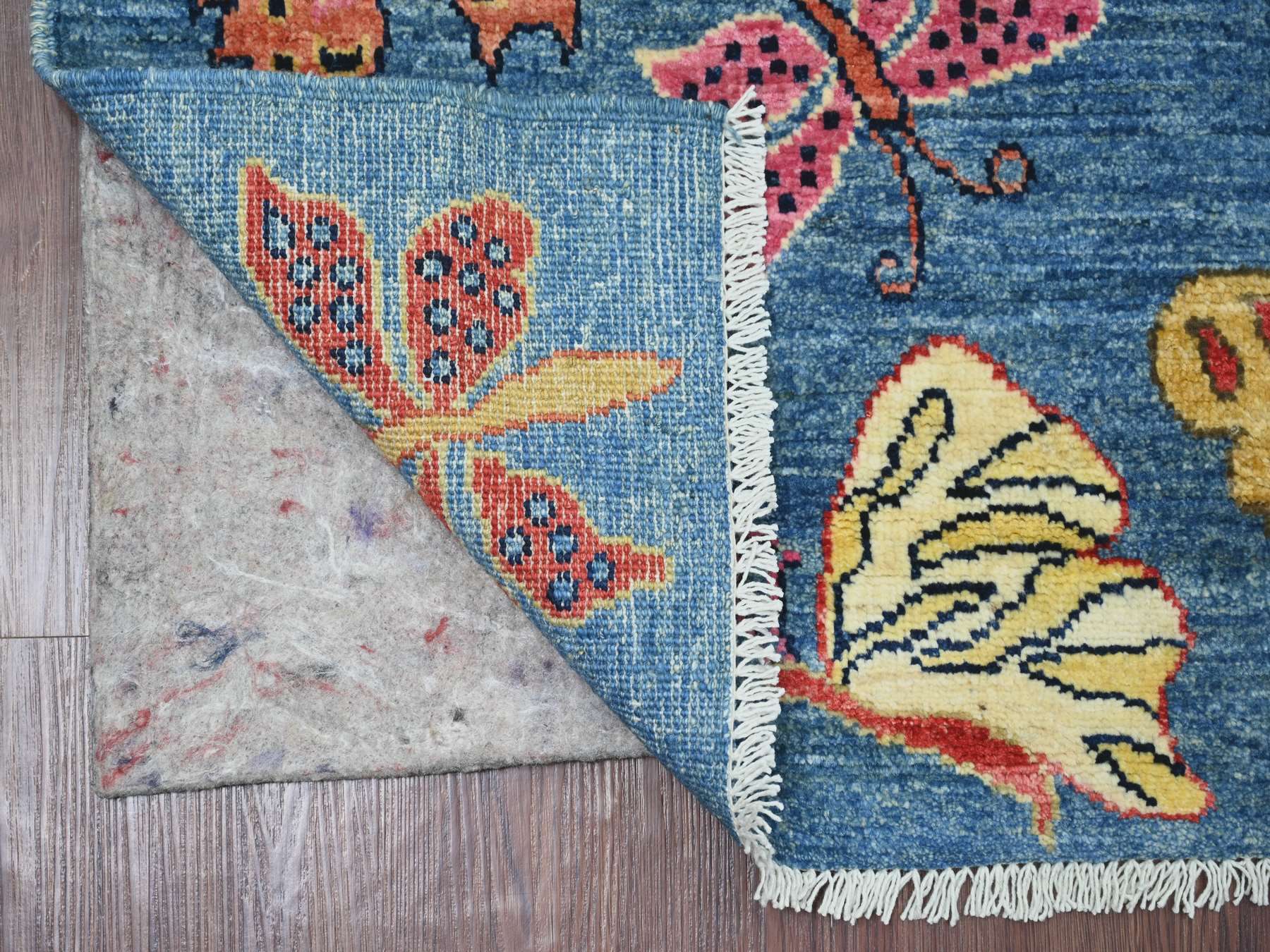 Blue 2'8" x 5'8" Modern and Contemporary Hand knotted Wool Rug - Sku: O021791