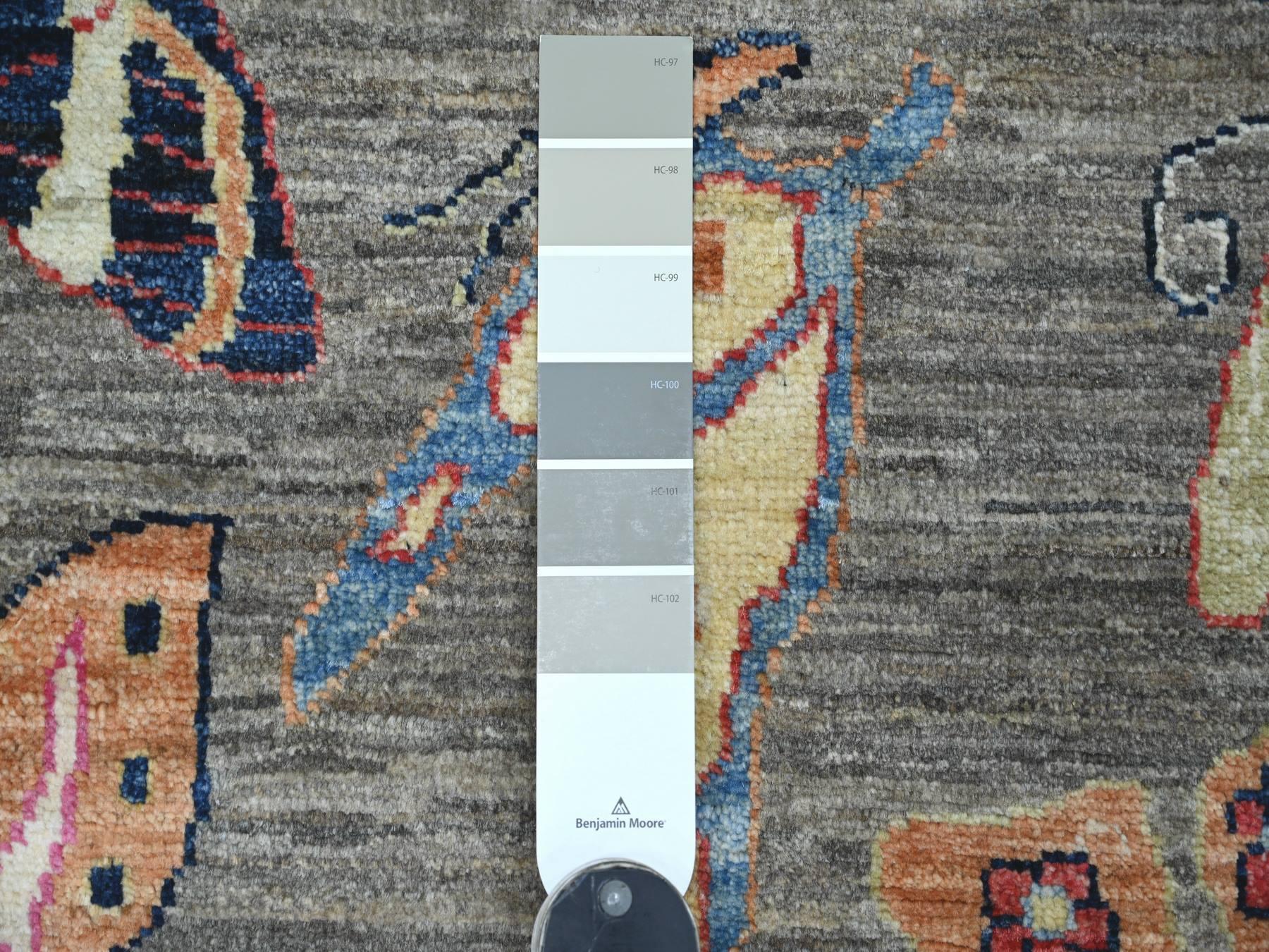 Peshawar Modern / Contemporary hand-knotted wool runner in Gray, 2'5" x 5'9" — SKU O021793 (view 3)