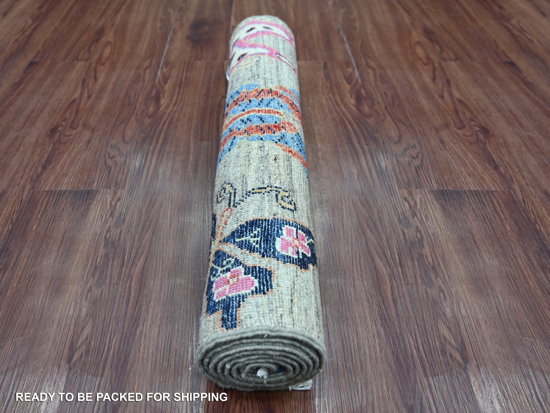 Peshawar Modern / Contemporary hand-knotted wool runner in Gray, 2'5" x 5'9" — SKU O021793 (view 4)