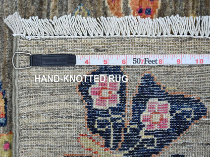 Peshawar Modern / Contemporary hand-knotted wool runner in Gray, 2'5" x 5'9" — SKU O021793 (view 6)