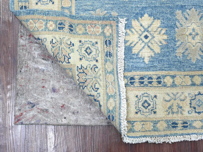 Blue 2'11" x 4'9" Kazak Hand knotted Wool Rug - Sku: O021799