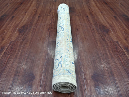 Ivory 3'2" x 4'8" Kazak Hand knotted Wool Rug - Sku: O021801