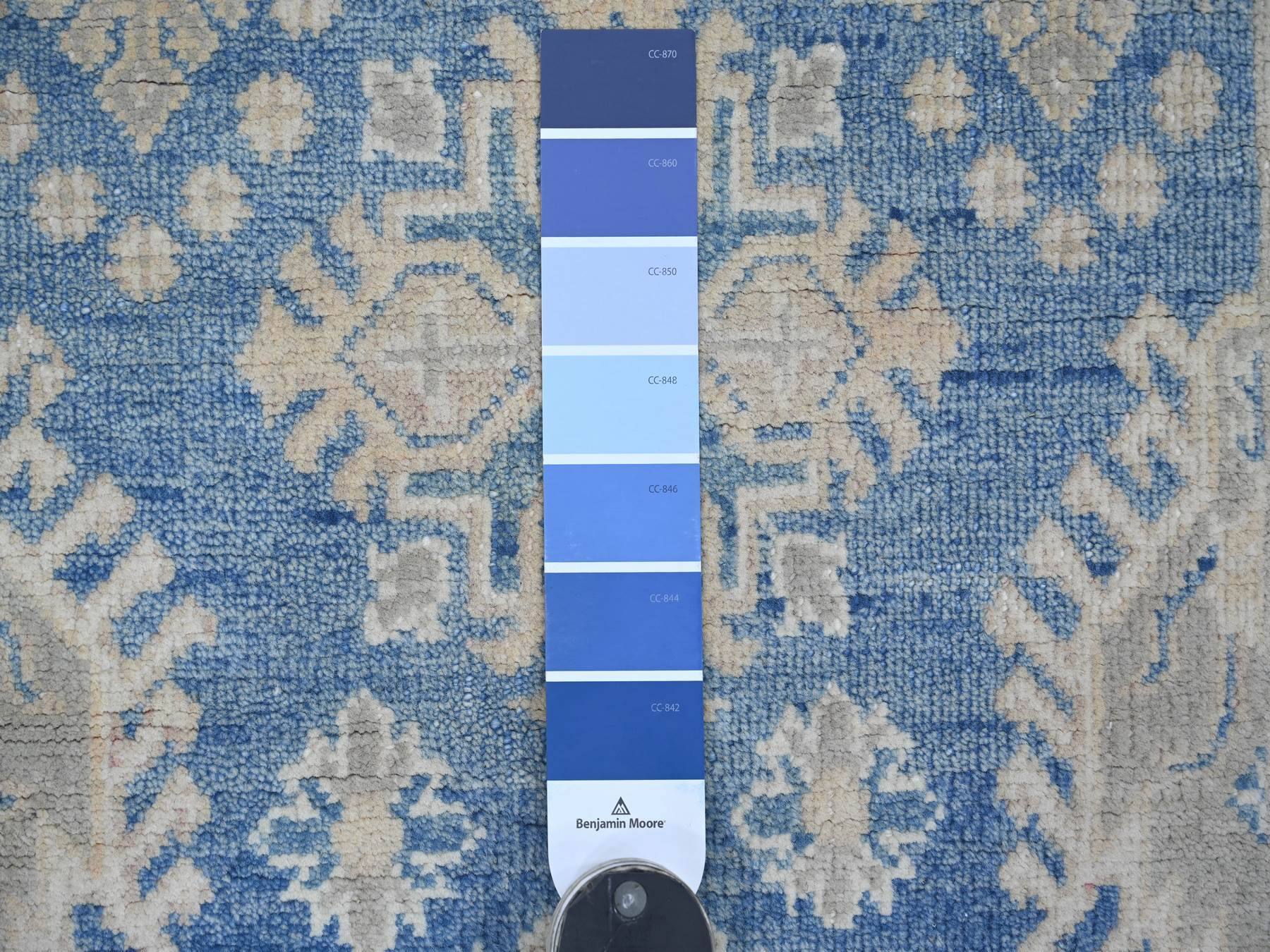 Kazak Kazak hand-knotted wool rug in Blue & Ivory, 3'3" x 4'10" — SKU O021802 (view 3)