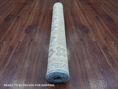 Kazak Kazak hand-knotted wool rug in Blue & Ivory, 3'3" x 4'10" — SKU O021802 (view 4)