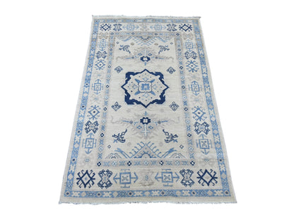 Kazak Kazak hand-knotted wool rug in Ivory, 3'2" x 4'11" — SKU O021803