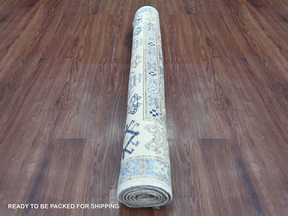 Kazak Kazak hand-knotted wool rug in Ivory, 3'2" x 4'11" — SKU O021803 (view 4)