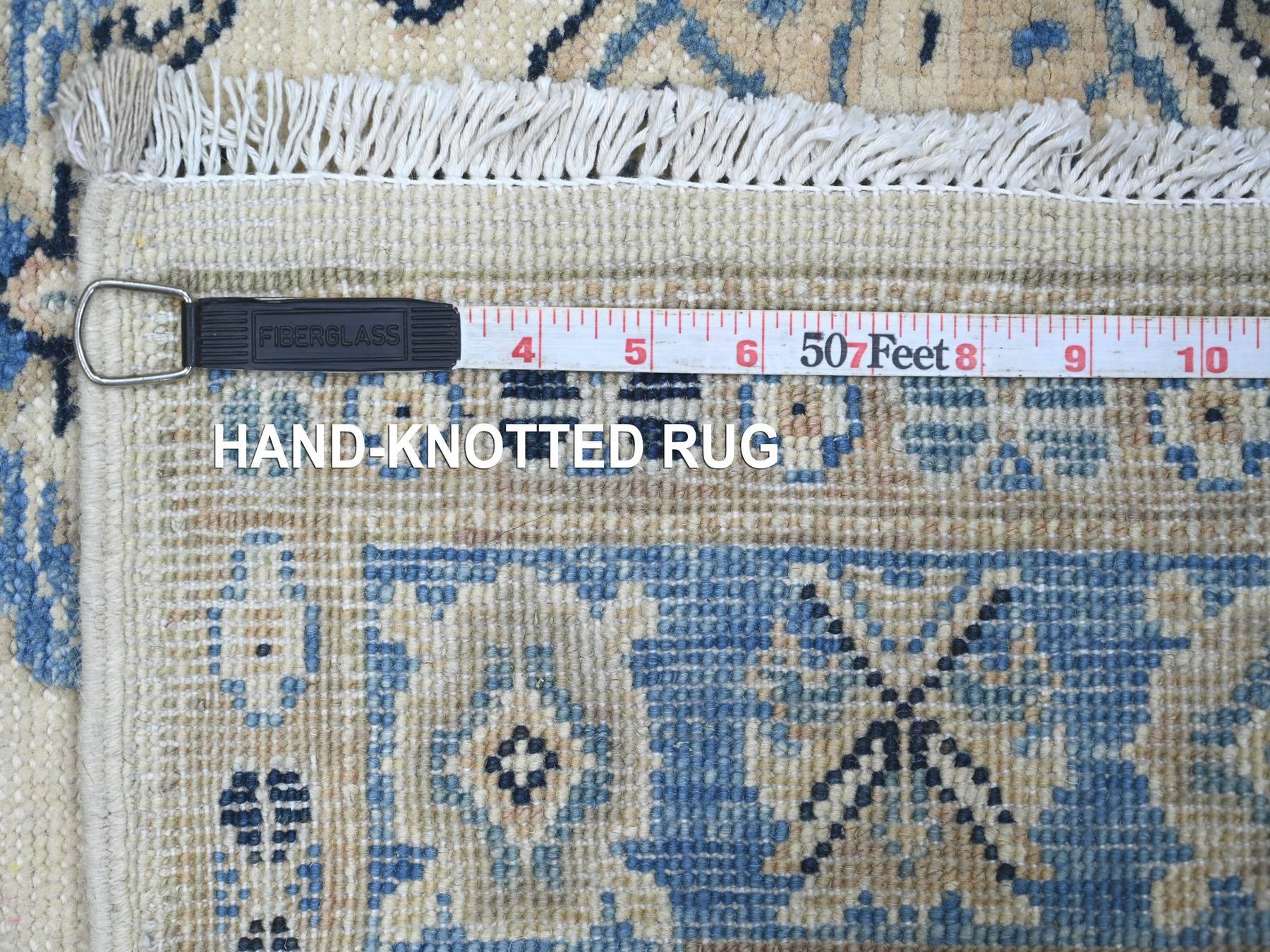 Kazak Kazak hand-knotted wool rug in Ivory & Blue, 3'1" x 4'10" — SKU O021805 (view 6)