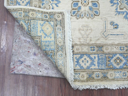 Kazak Kazak hand-knotted wool rug in Ivory & Blue, 2'11" x 4'10" — SKU O021807 (view 2)