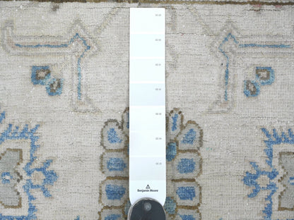 Kazak Kazak hand-knotted wool rug in Ivory & Blue, 2'11" x 4'10" — SKU O021807 (view 3)