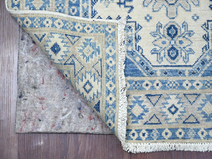 Kazak Kazak hand-knotted wool rug in Ivory & Gray, 3' x 4'9" — SKU O021808 (view 2)