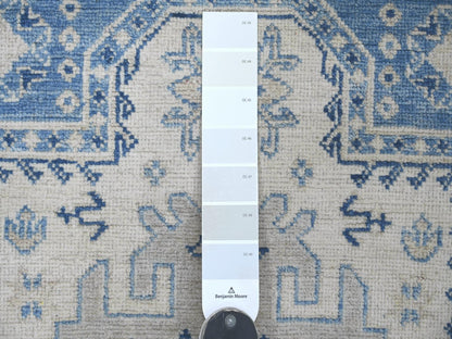 Kazak Kazak hand-knotted wool rug in Ivory & Gray, 3' x 4'9" — SKU O021808 (view 3)