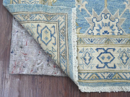 Blue 3'1" x 4'11" Kazak Hand knotted Wool Rug - Sku: O021810