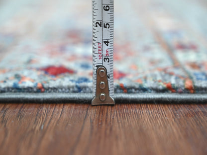 Kazak Tribal & Geometric hand-knotted wool rug in Gray, 3'1" x 4'3" — SKU O021813 (view 5)