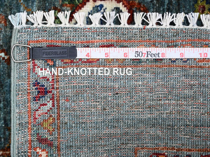 Blue 2'10" x 4'3" Tribal & Geometric Hand knotted Wool Rug - Sku: O021819