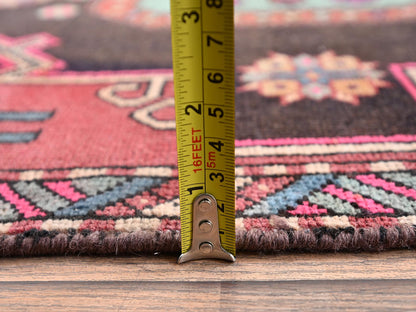 Heriz Vintage hand-knotted wool runner in Red & Ivory, 3' x 9'9" — SKU O02181 (view 6)