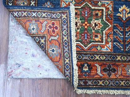 Blue 2'9" x 4'1" Tribal & Geometric Hand knotted Wool Rug - Sku: O021822