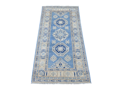 Blue 2'9" x 5'5" Kazak Hand knotted Wool Rug - Sku: O021828