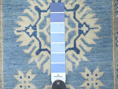 Blue 2'9" x 5'5" Kazak Hand knotted Wool Rug - Sku: O021828